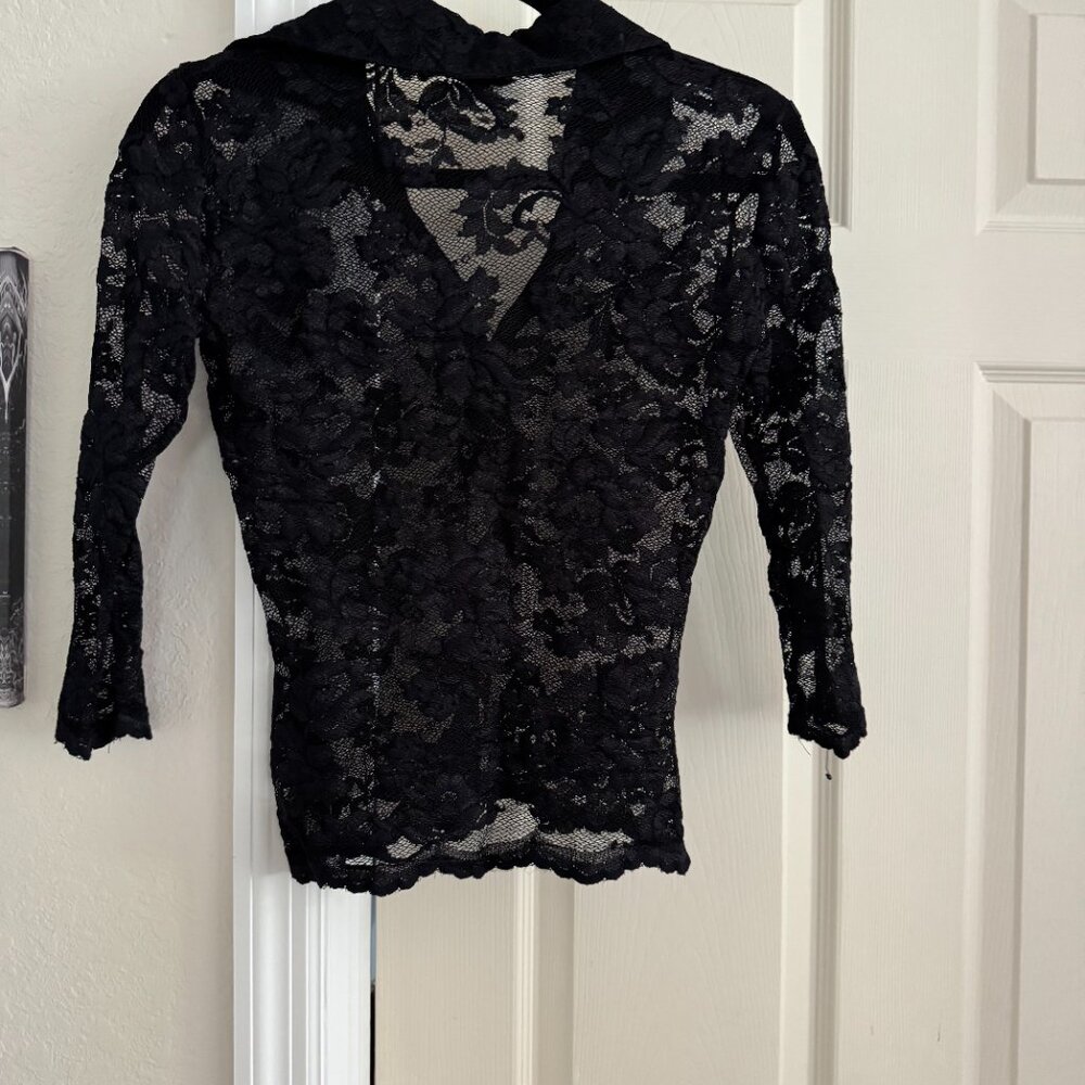 Cache Black Sexy Lace Top - Picture 2 of 8